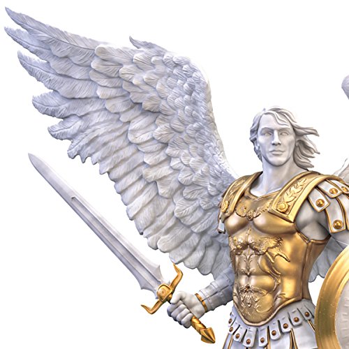 Escultura Saint Michael de mármol 25.4 cm miniatura 2