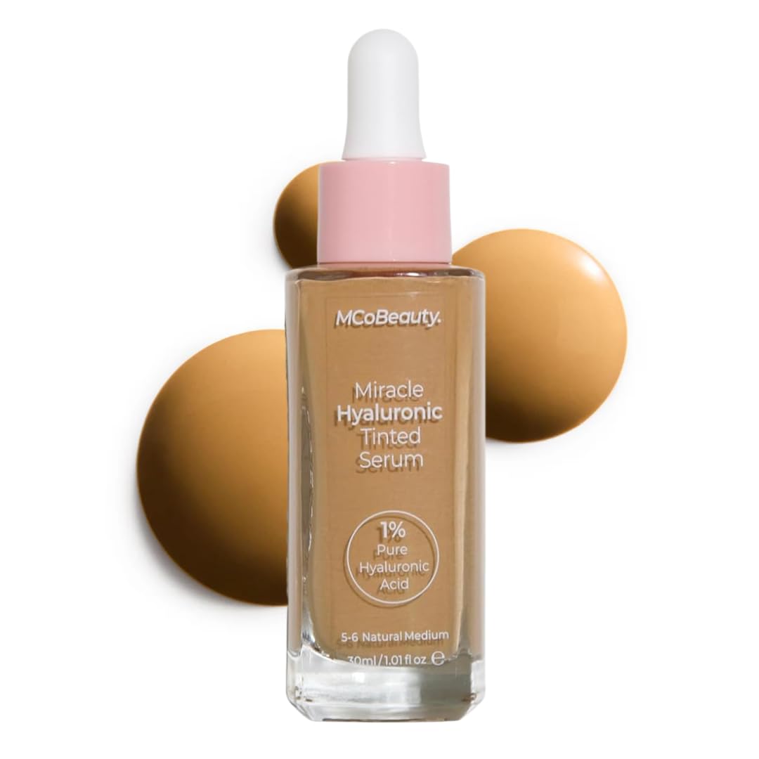 MCoBeauty - Miracle Hyaluronic Tinted Serum - 5-6 Medium Tan - Skincare-Infused Hydrating Skin Tint with Hyaluronic Acid - Buildable & Medium Coverage