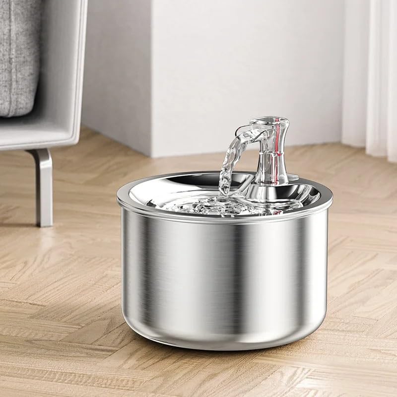 Fuente automática para gatos y perros acero inoxidable 2L miniatura 4