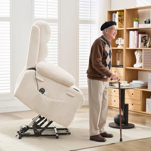 Sillón eléctrico reclinable beige con masaje miniatura 5