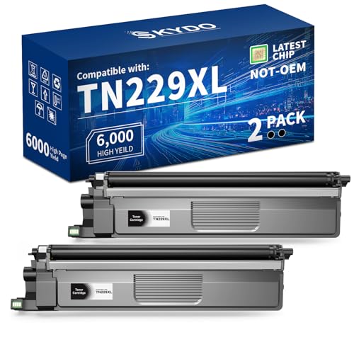 Image of Skydo TN229XL Black Compatible Toner Cartridges Replacement for TN229 TN-229 TN 229 XL Toner Cartridges to Use with MFC-L3780CDW MFC-L3720CDW HL-L3280CDW HL-L3220CDW Printer(2 Blacks)