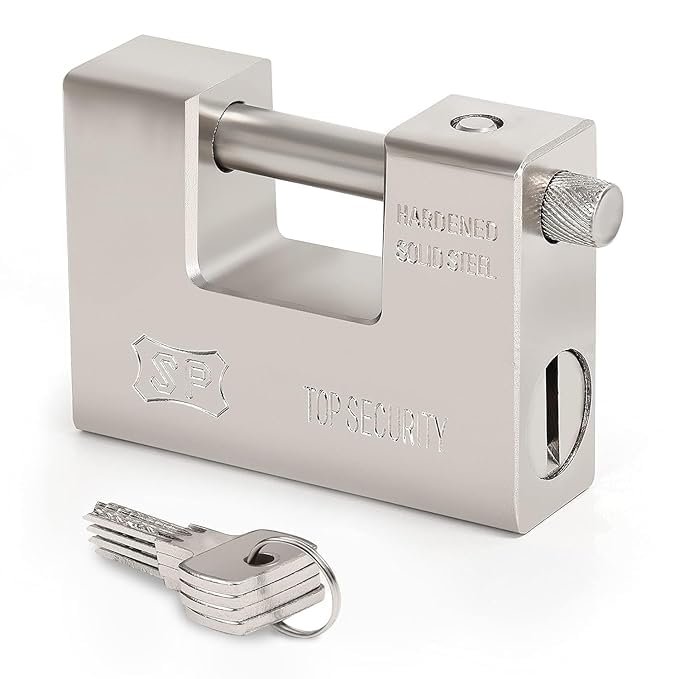 Heavy-Duty Steel Padlock 90 MM Lock and 3 Keys Hardened Padlock Security Lock for Garage, Door, Containers, Shutter, Locker, Warehouse, Gates Silver (B0DCSVYD67) Amazon Price History, Amazon Price Tracker