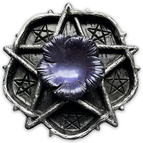 CCOTIKOSEE Pentacle Altar Crystal Ball Holder, Tealight Tray for Astrology Ritual Alter Witch Decor, Plate Witchcraft for Wiccan Tarot Supplies