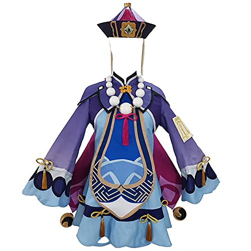 Game Genshin Impact Cosplay Costume Qiqi Dress (L) Blue