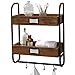 Produktbild A J S Shelf ZTH Schwarzes Regal | Amerikanisches Massivholzregal | 2-Schicht-Aufbewahrung | Schmiedeeisen-Badetuchhalter | Küchenregal | Wandregal Für Badezimmer 45X55X20cm A+