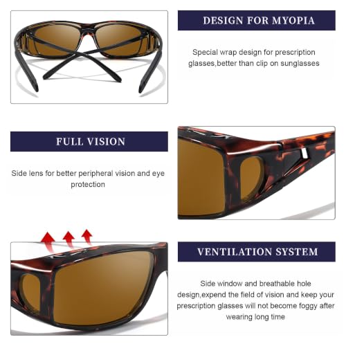 Image of IGnaef Polarized Fit Over Sunglasses for Men UV Protection, Wrap Around Shades for Fishing Driving