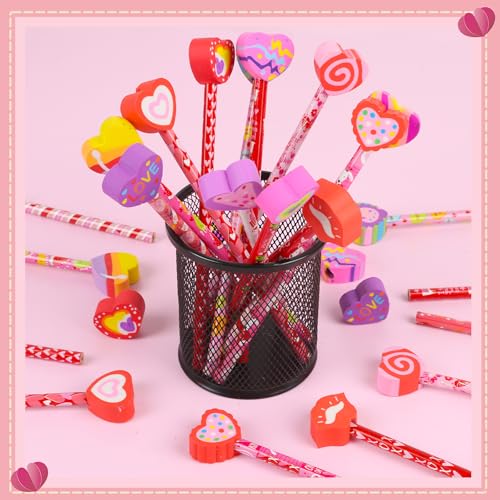 Lápices FOIMAS Pack 24 pcs San Valentín con borrador miniatura 4
