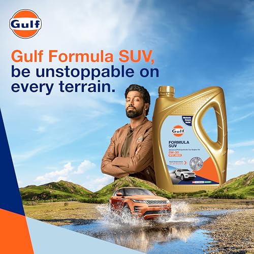 Image of Gulf FORMULA SUV 5W-30 API SP, ACEA C2 | Modern Petrol, Diesel, E20, CNG SUVs | 4 Wheeler Car Advanced Full-Synthetic Engine Oil [3.5 L] - Pack of 1