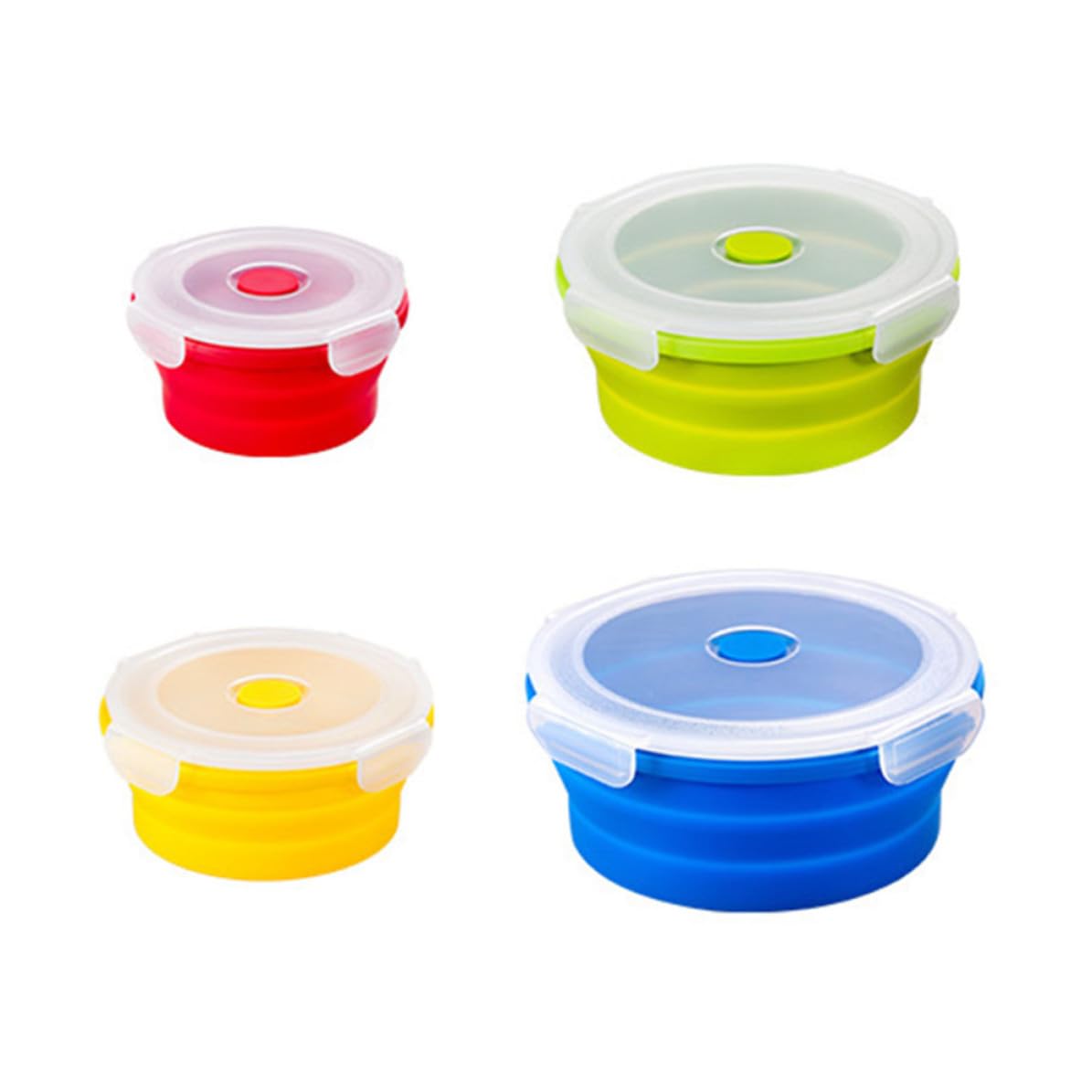 Vaguelly 4 Pezzi Contenitore Alimentare Pieghevole Rotondo 900 Ml