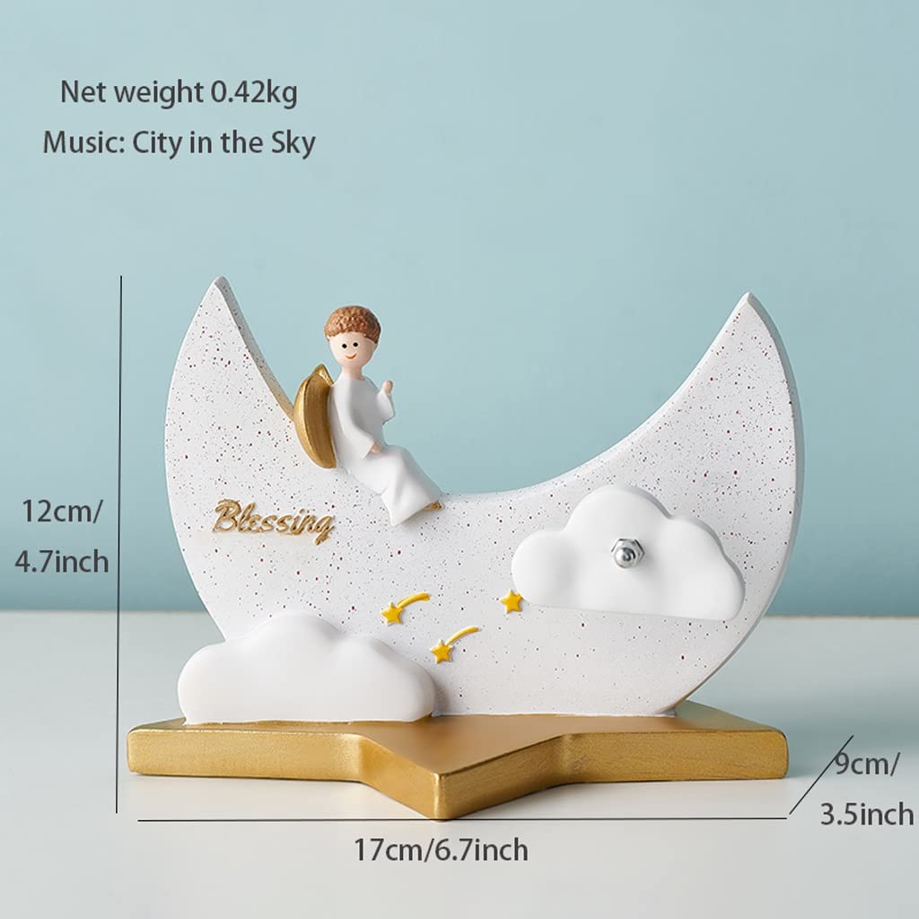 Carillon Scatola Musicale Creative Clockwork Music Box Resina Music Box Desktop Decoration Ornaments Artigianato Regalo for Il Compleanno/Festa della Mamma Carillon Regalo di(A)