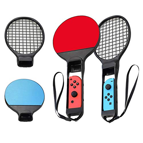LINGSFIRE Switch Tennis Racket and Ping Pong Paddle For Nintendo Switch Joy-Con Controller