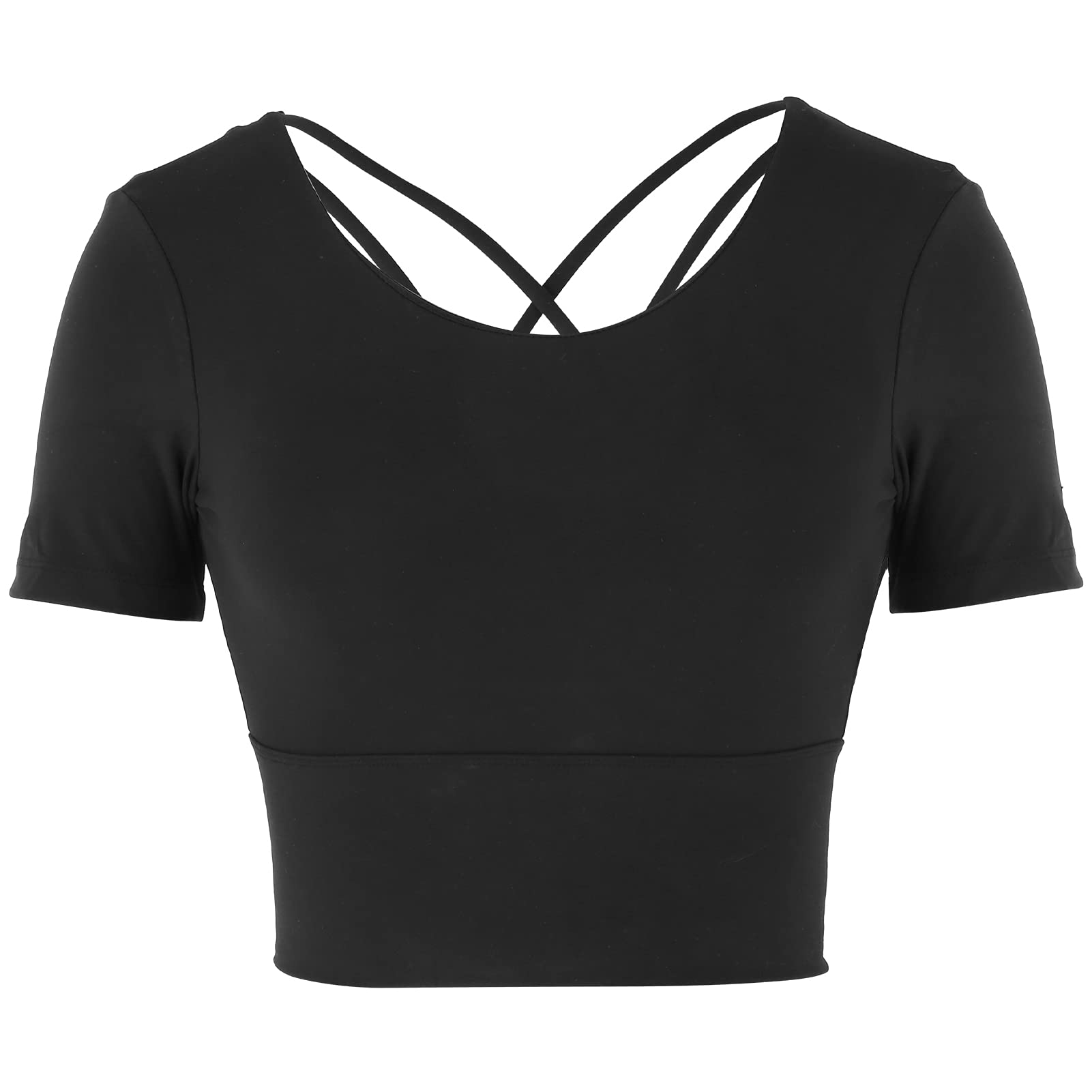 Femmes Sexy été à Manches Courtes Yoga Fitness entraînement Sport Hauts Accessoires