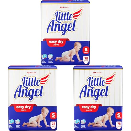 Image of Little Angel Baby Easy Dry Pull-Up Diaper Pants Small Size, 4-8Kg - S (78 Pieces) (Pack of 3)