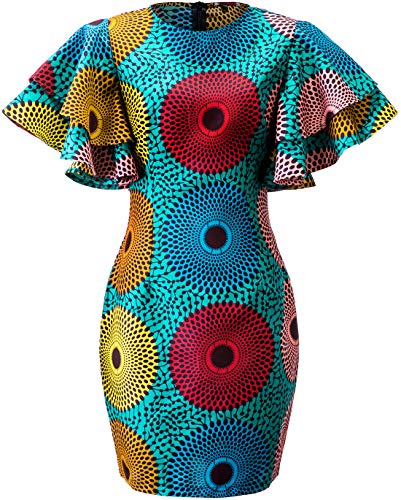 Shenbolen Women African Print Dress Ankara Fashion Dresses(A,X-Large)