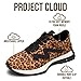 Project Cloud Trendy Fashion Sneakers for Women 2026 - Memory Foam and Non-Slip Comfortable Casual Ladies Shoes for Womens Fashion Sneakers - Lightweight Lace-up Shoes (LECCO,LEOPMICRO,10)