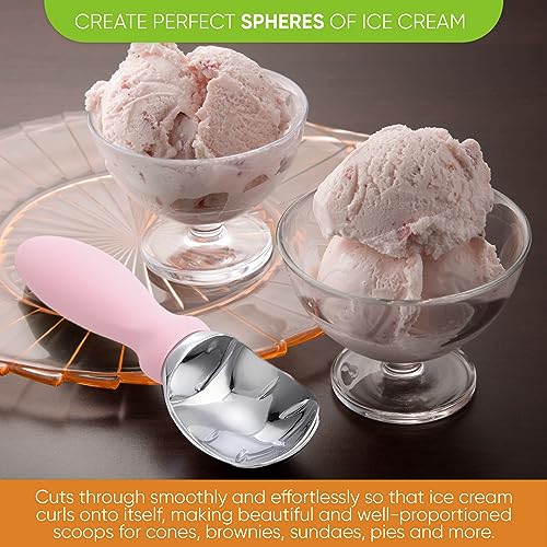 Spring Chef Ice Scoop with Soft Handle Sturdy Professional Scoop Heavy Duty Scoop Premium Kitchen Tool for Cookie Dough Gelato - Image 4