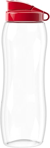 Dafi Botellas de agua transparentes con boca ancha gris 20 onzas Botella de agua reutilizable para niños frasco ligero de plástico para escuela