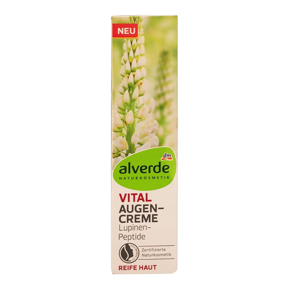 AlverdeNatural Cosmetics Eye Cream Vital Lupin Peptides (15 ml Tube)Natrue