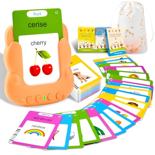 510 Cartes Flash parlantes pour Enfants, Mot ami Jeux français de 3 à 6 Ans avec de la Musique, Jeux educatif 3 Ans, Jouets préscolaires pour écouter et...