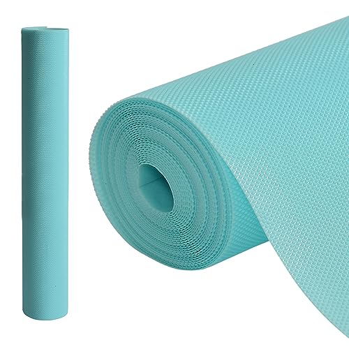 Yellow Weaves PVC Kitchen Mat Fridge Mats 60 cm X 3 Meters Anti Slip Roll, Shelf Liners Sheet for Kitchen, Shelves, Cabinet, Drawer, Wardrobe, Refrigerator, Table (Sky Blue)