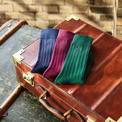Polo Ralph Lauren Men's Super Soft Ribbed Dress Crew Socks -3 Pair Pack- Lightweight Comfort4