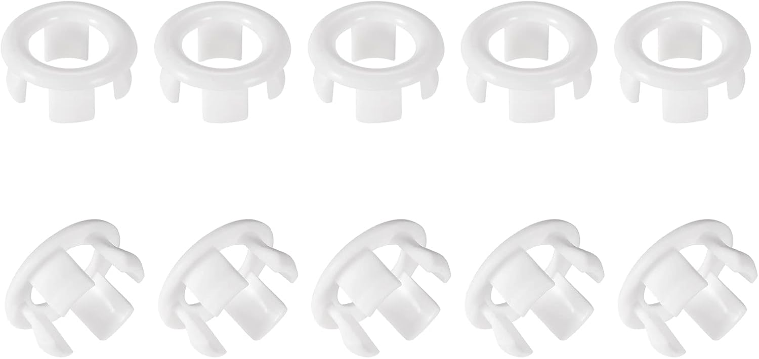 DTGN 30x15mm(DxT) Sink Overflow Cover - 12Pack - Good for Bathroom Kitchen Sink - Plastic Basin Trim Insert in Hole Ring Covers Caps - White