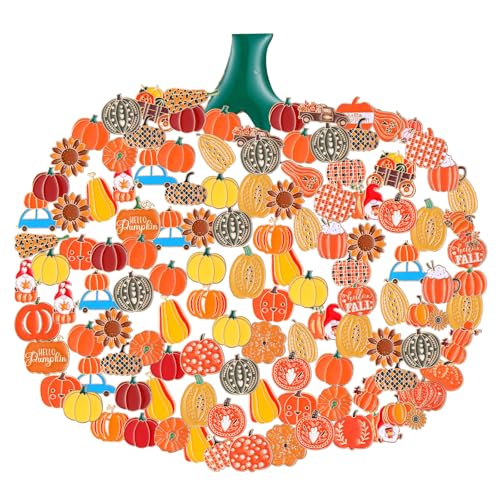 Ceenna 100 Pcs Thanksgiving Enamel Pins Fall Pumpkin Sunflowers Truck
