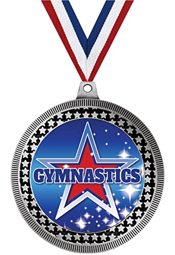 Silver Vega Gymnastics Medal & Trophy Set with Ribbon