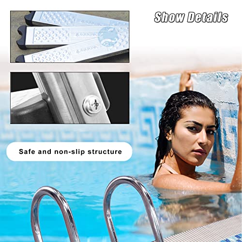 Barandal para piscina de acero inoxidable 2 peldaños miniatura 3