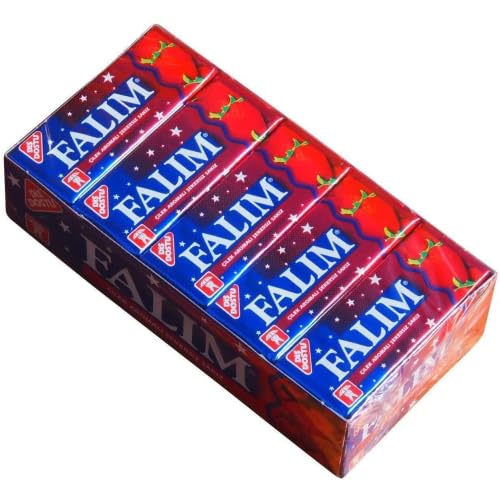Trinovi Falim - Goma de mascar sin azúcar con sabor a fresa, 100 unidades (5 x 20 unidades), sin azúcar, sabor refrescante