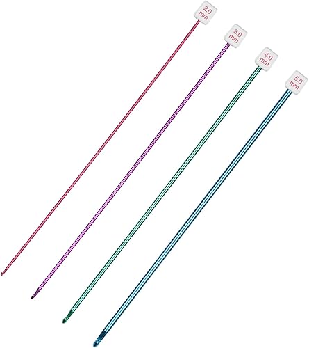 QLRFFLJOY - Agujas de ganchillo largas de 0.079 in, 0.118 in, 0.157 in, 0.197 in, agujas de ganchillo afganas QLRFFLJOY 4 piezas de ganchos de