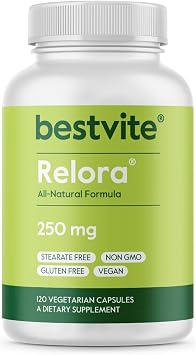 BESTVITE Filler-Free Relora 250mg 120 Vegetarian Capsules Clinically Researched No Stearates Vegan No Fillers Supports the Management of Occasional Stress*