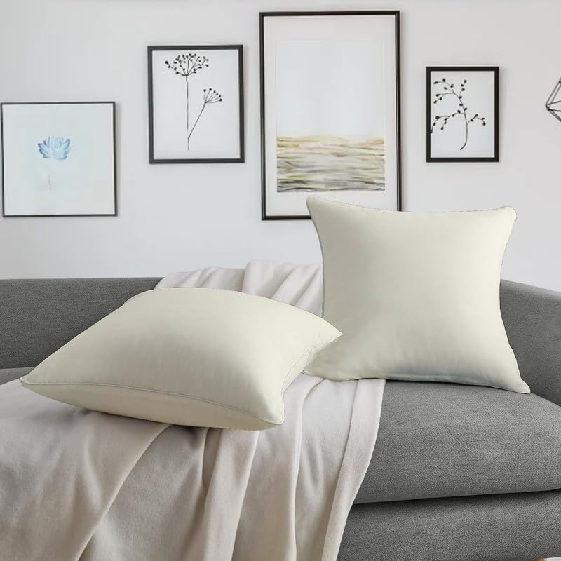 Microfiber Square Cushion for Sofa & Bed Pack of 2 Cushions Filler 14X14 Inch for Decoration Cushion Home_Ivory Color (B0BR7KKN3D) Amazon Price History, Amazon Price Tracker
