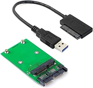 GRABLOOM 6Gbps USB 2.0 to MSATA SSD Adapter Card Add On to Micro 16pin Connector for 1.8" Hard Disk Drives 1.8" Micro USB Adapter 6Gbps USB 2.0 to MSATA SSD Adapter Card Add On to Micro