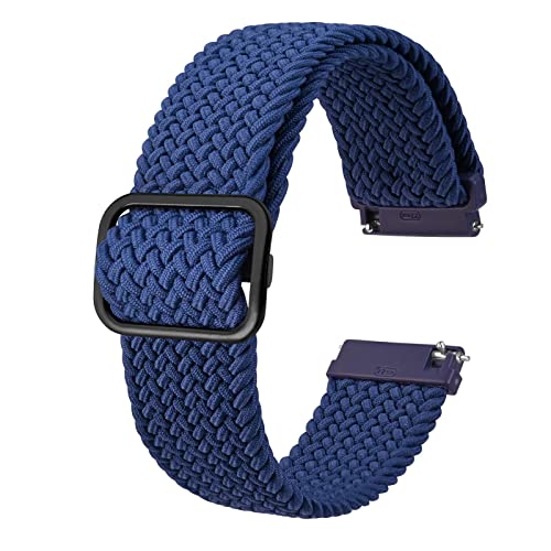 BISONSTRAP Nylon Uhrenarmband, Verstellbare Geflochtene Uhrenarmbänder für Herren und Damen, 16mm 18mm 19mm 20mm 22mm 24mm zur Auswahl