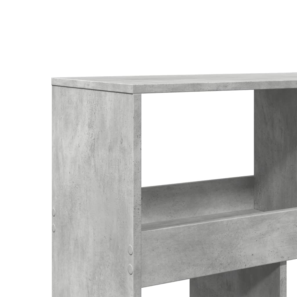 Ścianka działowa, betonowa, szara, wielofunkcyjny regał na książki do salonu, 100 x 33 x 187,5 cm, materiał drewnopochodny