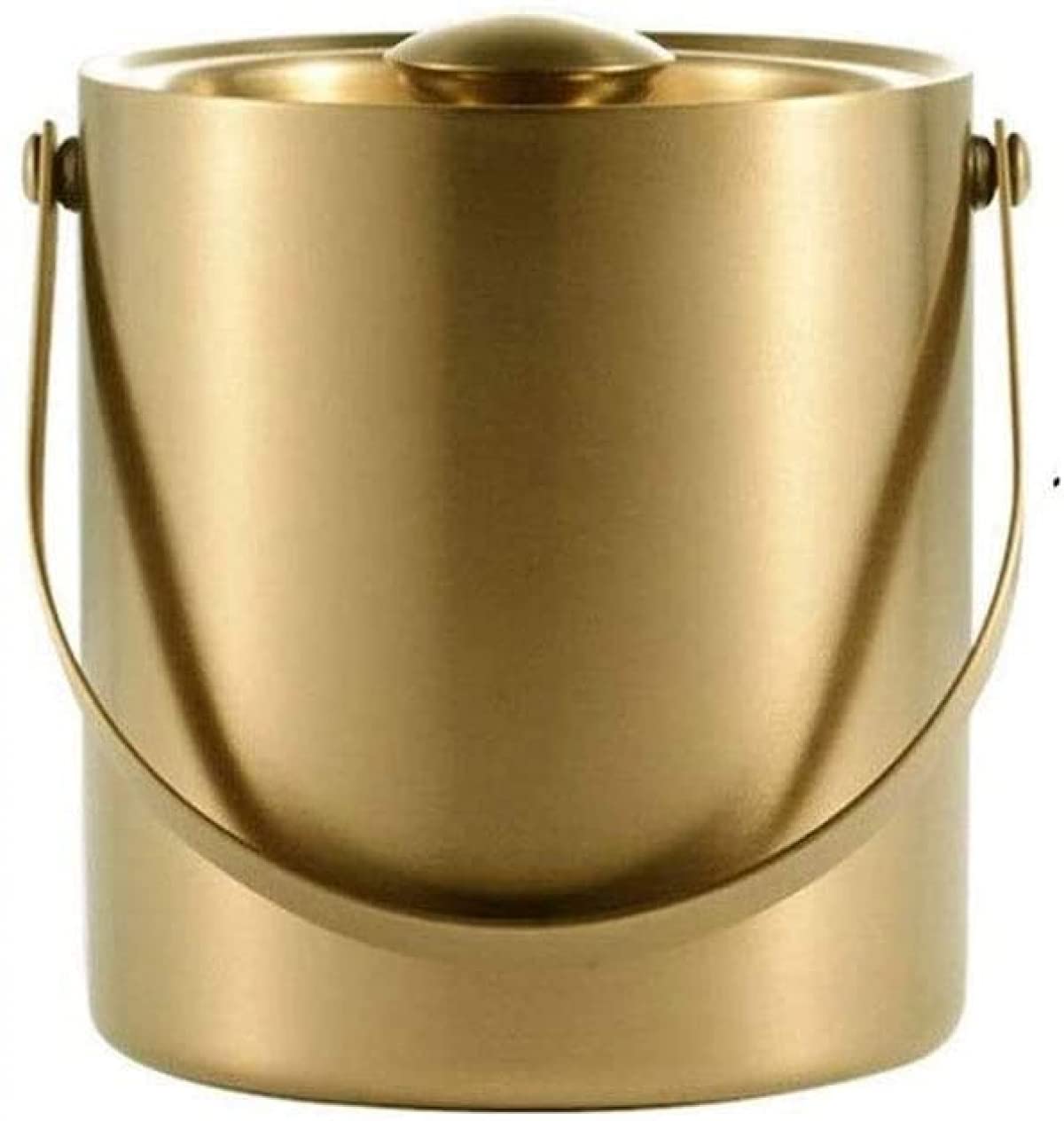 Clq Gold Stainless Steel Ice Bucket, Ice Bucket With Scoop Lid And Handle, Stainless Steel
