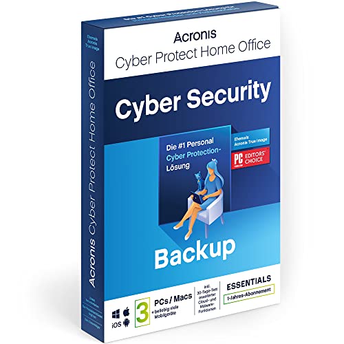 Acronis Cyber Protect Home Office 2023 Essentials 3 PC/Mac 1 Jahr Windows/Mac/Android/iOS nur...