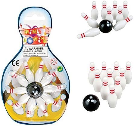 Miniatura 1 de Kicko Juego de bolos en miniatura, paquete de 12 unidades de lujo de 1.5 pulgadas, para niños, jugar, recuerdos de fiesta, diversión, niños, niñas,