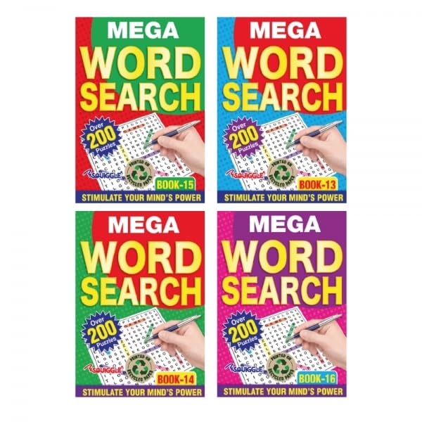 ZOPPER A5 Mega Word Search Book Set of 4, 54gsm Newsprint