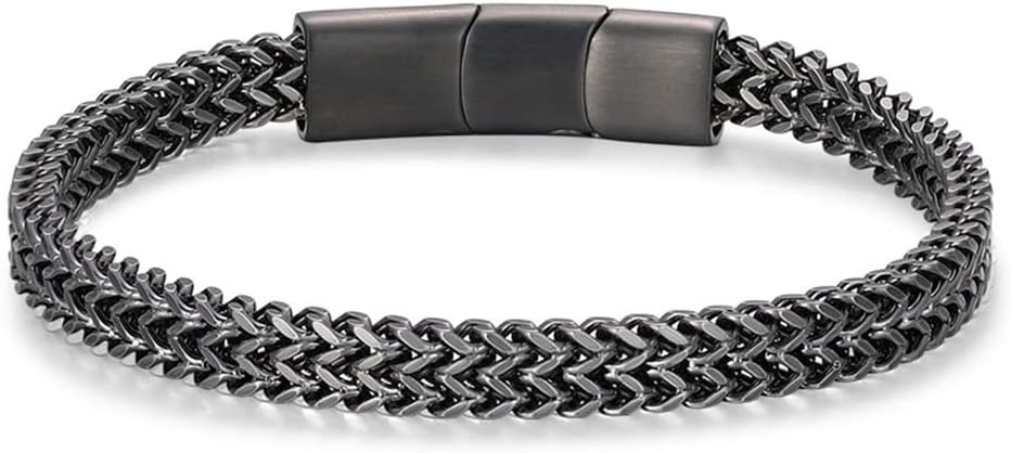 Bracelets for Men-Stainless Steel Magnetic Clasp Franco Chain Mens Bracelet 1