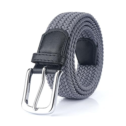 Mens Elastic Braided Belt - Stretch Canvas Woven Casual Waist Band Web Belt 41-50