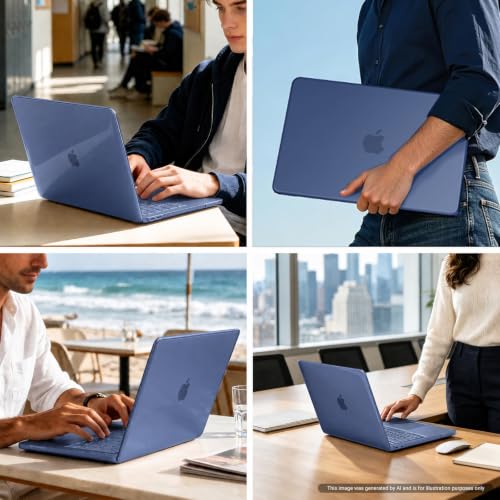 Image of MOSISO Compatible with MacBook Neo Case 13 inch 2026 Release Model A3404 with A18 Pro Chip, 4 in 1 Kit Precision Fit Crack & Scratch Resistant Protective Hard Shell Case Cover, Crystal Indigo