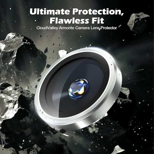 Image of Premium Camera Lens Protector Compatible For iPhone 17 Pro (Silver) Camera Lens Protector - 9H Tempered Glass, Military-Grade Anti-Scratch, Case-Friendly, Easy Install Frame