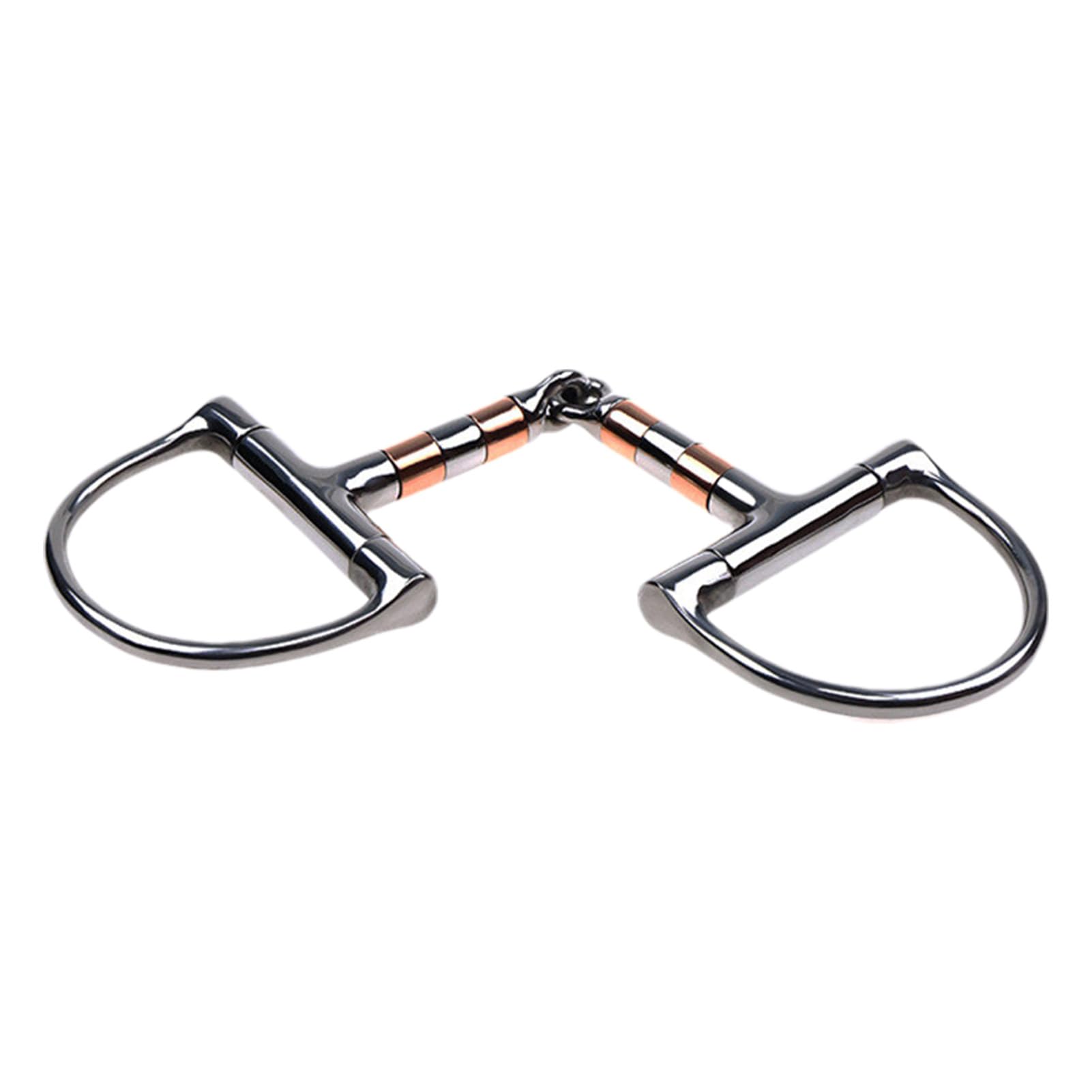 Morso per cavallo con anello a D | Morso per cavallo con bocca a rullo in rame - Morso per cavallo a snodo singolo, filetto con anello a D per forniture equestri