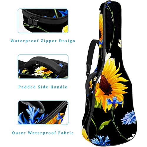 Sunflowers Camomille Housse de transport rembourrée imperméable Oxford pour guitare avec bandoulière réglable - Les Beatles, Paul McCartney, John Lennon, RIngo Starr, George Harrison Sunflowers Camomille Housse de transport rembourrée imperméable Oxford pour guitare avec bandoulière réglable – Image 5