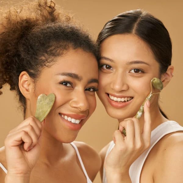 Image of Facial Massager Jade Roller & Gua Sha Tool (Pack of 2)