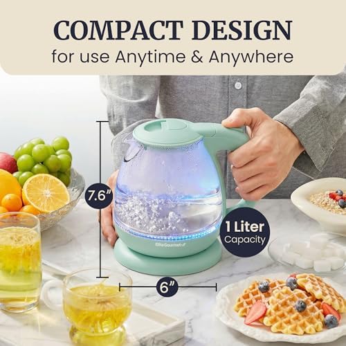 Elite Gourmet 1L Glass Electric Water Kettle - Thumbnail 2