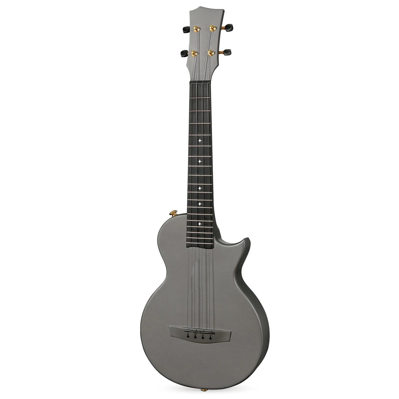 Ukulele Professionelles 26 Zoll Reise Musikinstrumenten Anfängerset Aus Carbonfaser Mit Cutaway Inklusive Koffer Und Tragegurt(Type1)