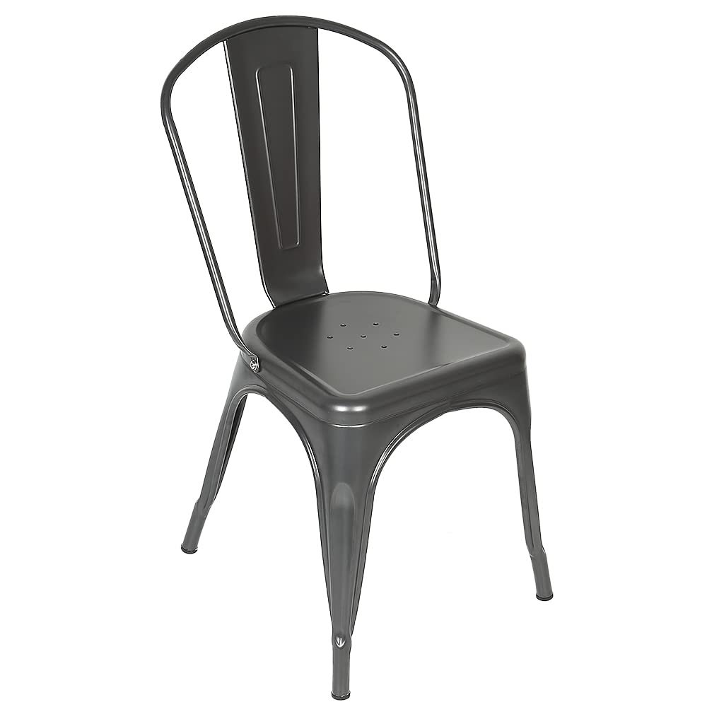 LANTUS Lot de 4 Chaises de Salle à Manger Empilables en Métal Style Industriel Vintage, Convient pour Une Utilisation Intérieure et Extérieure, Chaise de Jardin,85 * 45 * 45cm